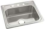 25 X 22 Three Hole 1 Bowl Kitchen Sink Stainless Steel Professional