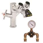 Lead Law Compliant Combination Faucet and Eyewash With Tepid Water
