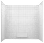3 Piece Tile BATH Wall Kit White