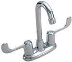 Lead Law Compliant 2 Handle Bar Faucet With Wristblade Handle 2.2 Gallons Per Minute