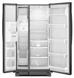 Lead Law Compliant 22 CF Side By Side Free Standing Refrigerator Black With LED