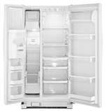 Lead Law Compliant 22 CF Side By Side Free Standing Refrigerator White With LED