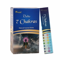 Vedic 7 Chakras Natural Incense Sticks (Box of 12 X 15 grams)