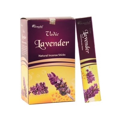 Vedic Lavender Natural Incense Sticks (Box of 12 X 15 grams)