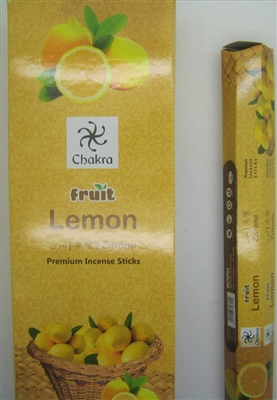 Chakra - Fruit - Lemon- Incense Sticks (Box of 6 packs of 20 sticks)