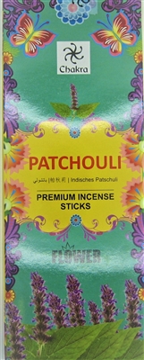 Chakra - Flower -  Patchouli Incense Sticks (Box of 6 packs of 20 sticks)