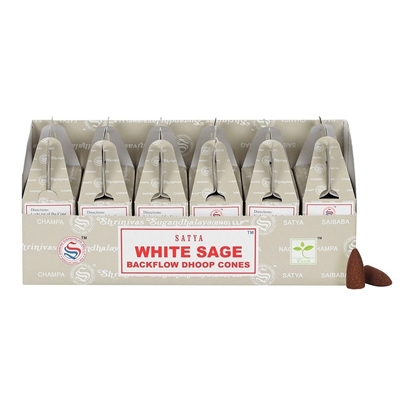 [Backflow] Satya White Sage Backflow Cones (Box of 6 Packs)
