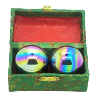 Chrome Rainbow Baoding Balls 1.75"