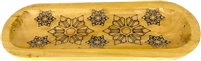 Wooden Handmade Incense Holder Boat Shape, Single - Snowflakes