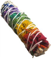 MIX - 7 Chakras (Colors) Sages With White Sage Smudge Sticks 4" (Single) MIX - 7 Chakras (Colors) Sages With White Sage Smudge Sticks 4" (Single)