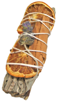 MIX - White Sage with Cinnamon slices, Orange slices, and a Lavender Smudge Sticks 4" (Single)