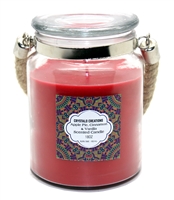 Crystalo Creations 3 in 1, Apple Pie, Cinnamon, Vanilla Scented Candle with Rope Handle, 18 Ounce