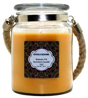 Crystalo Creations Balsam Fir Scented Candle with Rope Handle, 18 Ounce