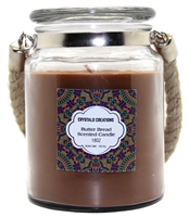 Crystalo Creations Butter Bread Scented Candle with Rope Handle, 18 Ounce