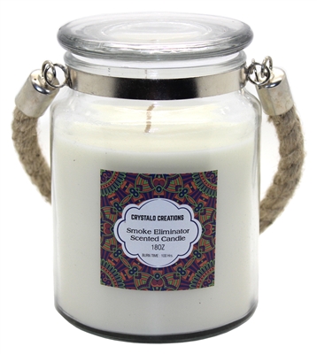 Crystalo Creations Smoke Eliminator Scented Candle with Rope Handle, 18 Ounce