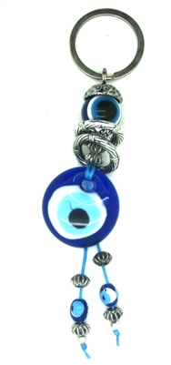 Evil Eye Key Chain with Two Eyes and Two Rings - 5.5''
