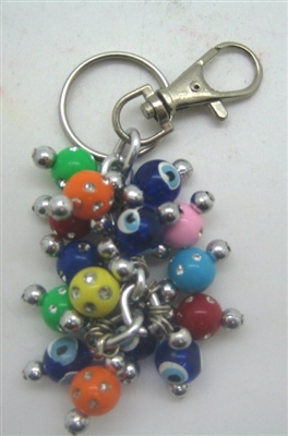 Plastic Multicolor Evil Eye Key Chain - 3''