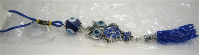 Evil Eye Owl Amulet -Hanging - 9''