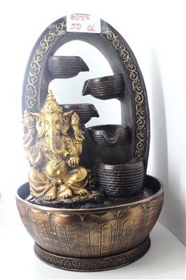 Gold Ganesh cascading fountain w/ gold design arc Model-3057