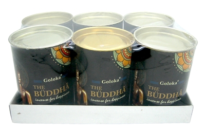 Goloka The Buddha Backflow Incense Cones (24 cones x 6 cans)