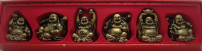 Laughing Buddha 3 Inch Statues (Set of 6 Figurine) - Choose Color