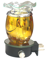 Plug in Lamp Golden Leaf Design