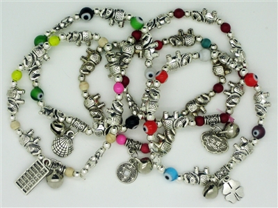 Assorted Metal Elephants Bracelet - (Dozen)