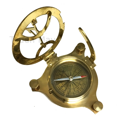 Sundial Compass - Solid Brass Sun Dial