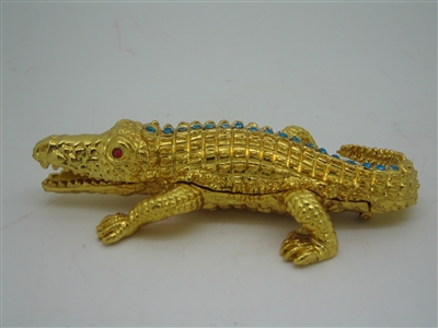 Alligator Bejeweled Trinket Box