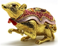 Feng Shui Golden Rat Trinket Box Bejeweledï¿½(Out of Stock)