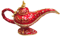 Red Genie Lamp- Bejeweled Trinket Box