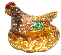 Hen on her Nest- Bejeweled Trinket Box