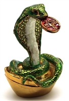 Snake with Coin over Gold Ingot Trinket Box