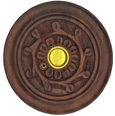 Wooden incense burners (circular vine design)