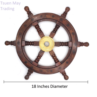 Wood Nautical Ship Wheel 18" Diameter