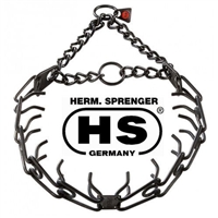 Herm Sprenger Black Stainless Steel Prong Collar with O ring 2.25mm 41cm (16in)