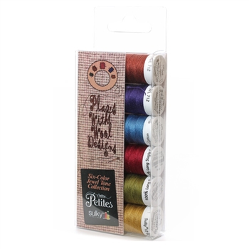 71240 - 12 wt Sulky Petites 6 pack - Plays with wool Jewel Tones