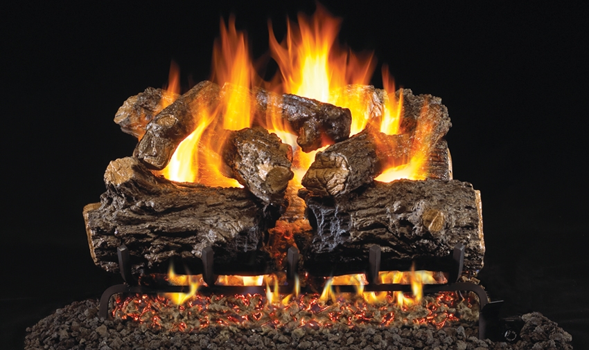 Peterson Real Fyre Outdoor Gas Log Set Burnt Rustic Oak