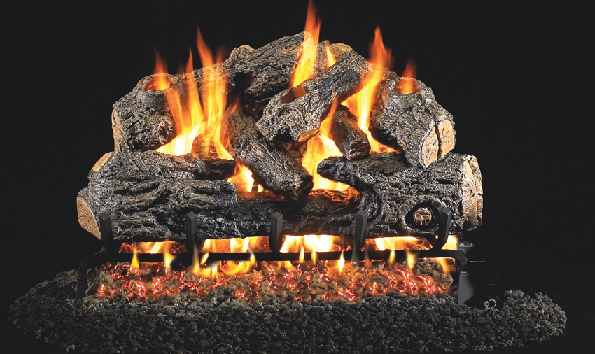 Peterson Real Fyre Outdoor Gas Log Set Charred Northern Oak