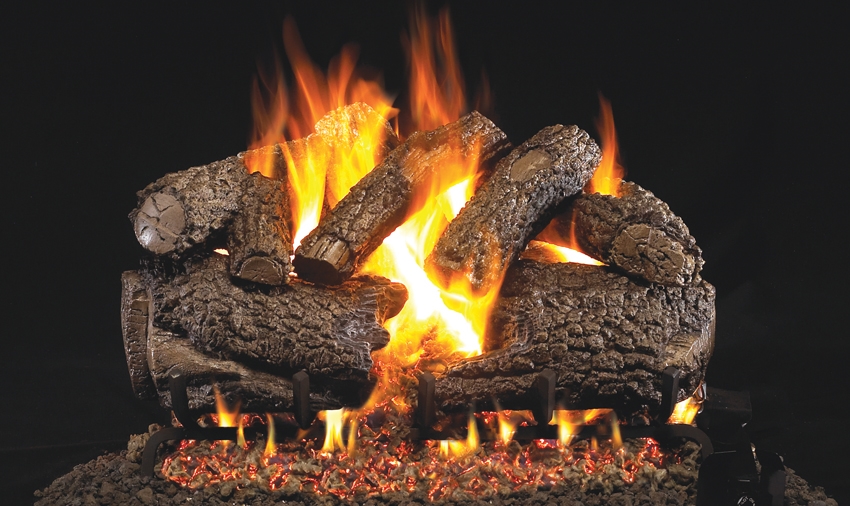 Peterson Real Fyre Outdoor Gas Log Set Charred Forest Oak