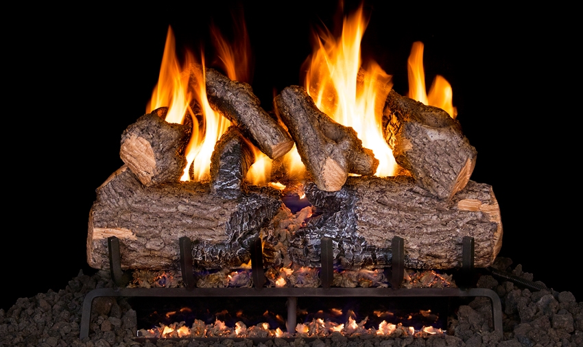 Peterson Real Fyre Outdoor Gas Log Set Charred Oak