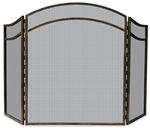 Uniflame 3 Fold Antique Rust Arch Top Fireplace Screen