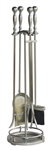 Uniflame Satin Pewter 5 Piece Fireset with Ball Handles