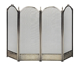 Uniflame Specialty Line 4 Fold Antique Brass Fireplace Screen with Decorative Filigree