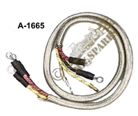 WWII JEEP PARTS, HEAD LAMP WIRING HARNESS, A-1665 GPW-14425 WIRE BRAIDED MB GPW  ARMY JEEP PARTS