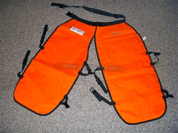 CHAINSAW CHAPS FOR CHAIN SAW USERS UL CLASSIFIED ORANGE