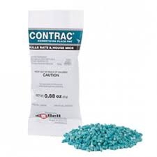 Bell Labs - CONTRAC Rodenticide, with the active ingredient, Bromadiolone, is a fresh tasting, highly compressed pelleted bait that holds up well, particularly in adverse or moist conditions.