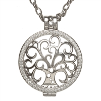 Silver Celtic Disc Holder Pendant With Removeable Tree of Life Disc