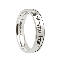 Sterling Silver Ogham Celtic Wedding Ring 5.2mm