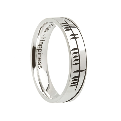 Sterling Silver Ogham Celtic Wedding Ring 5.2mm